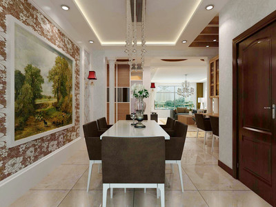 现代简约四居及以上装修效果案例 海威小区实景图赏析